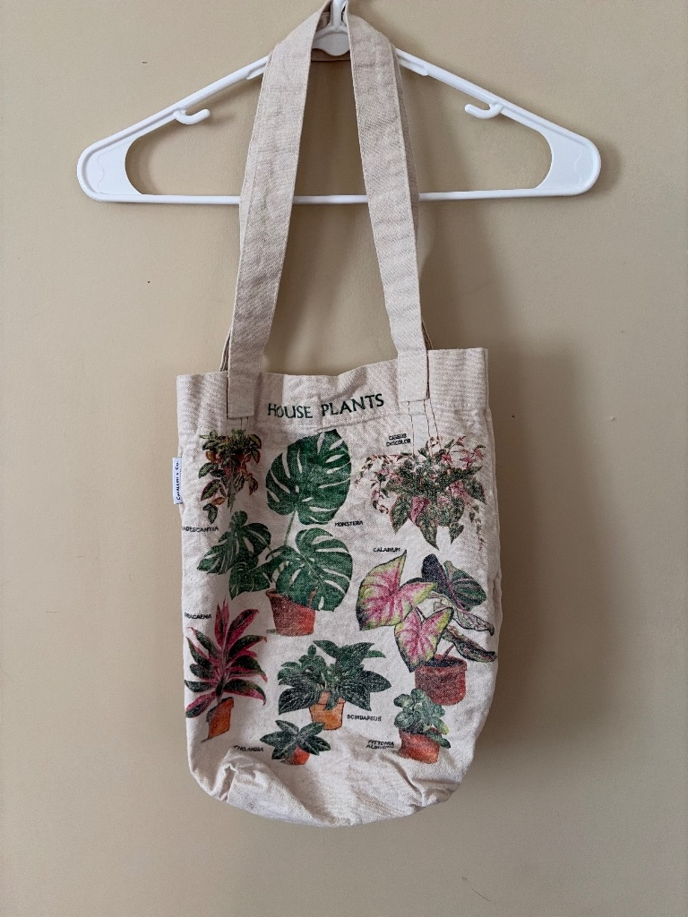 Canvas bag with plants design